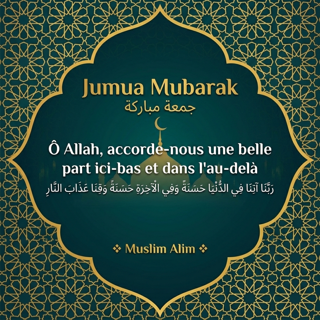 Jumaa Mubarak image islamique vendredi béni 1