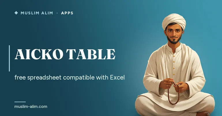 AICKO TABLE: a free spreadsheet compatible with Excel (.xlsx) files, presented on Muslim Alim